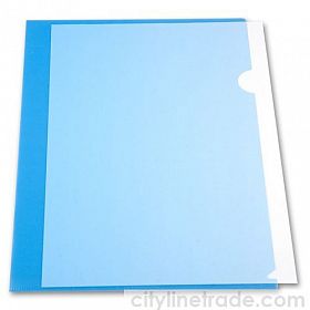 Папка-уголок пласт. плотная 0.18 БЮРОКРАТ синий
